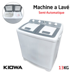 آلة غسيل بلاستيكية بسعة 13كغ مع مضخة تفريغ KIOWA Machine A Laver En Plastique Avec Pompe de Drainage 13Kg (2 Bacs)