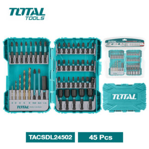 حقيبة أدوات الصيانة أصلي من توتال مفاتيح و أكسسوارات الصيانة عالية الجودة 45 قطعة TOTAL Ensemble D’outils De Maintenance 45Pcs Multifonction Avec Valise de Rangements TACSDL24502