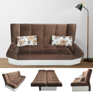 أريكة وسرير 2في1 لشخصين مريح وقابل للتعديل لعدة أوضاع مع مسادتين مدمجتين Amimeuble Fauteuil Clic-Clac Et Lit Confortable 2en1 à Différentes Positions Avec 2 Cousins