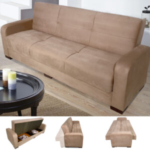 أريكة وسرير 2في1 مع صندوق حفظ أغراض مريح وقابل للتعديل إلى أوضاع مختلفة Fauteuil Clic-Clac Et Lit Confortable 2en1 Avec Différentes Positions