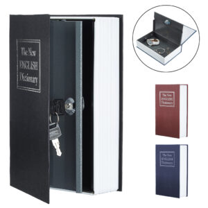 علبة تخزين النقود المعدنية بتصميم أنيق على شكل كتاب Caisse A Monnaie Avec Serrure à Clé Intégrée Book-Safe-GM