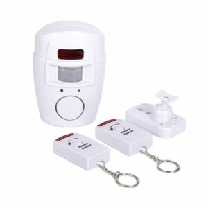 نظام انذار ذو حجم صغير مع مستشعر للحركة و جهازي تحكم عن بعد Mini Système D'alarme Avec Détecteur De Mouvement Et 2 Télécommandes MINI ALARM